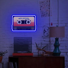 Load image into Gallery viewer, Retro Neon Cassette Wall Decor