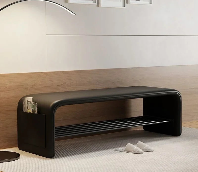 Refined Leather Storage Benches