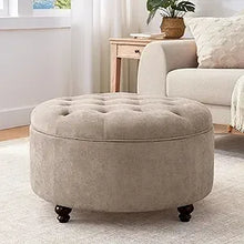 Load image into Gallery viewer, Round Tufted Ottomans