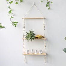 Load image into Gallery viewer, The Macrame Oasis Wall Shelf