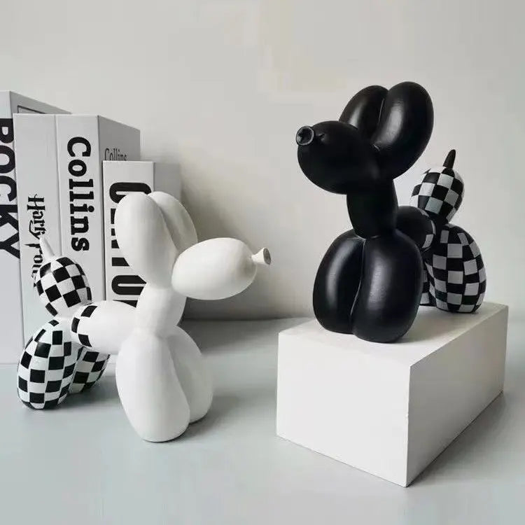 Checkered Balloon Dog Decor