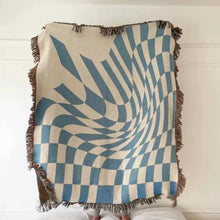 Load image into Gallery viewer, Distressed Checkered Throw Blankets