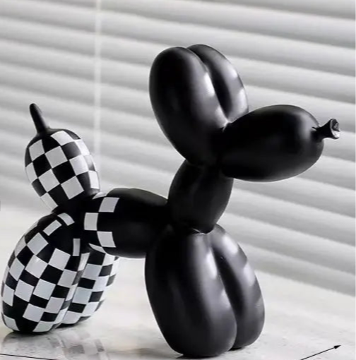 Checkered Balloon Dog Decor