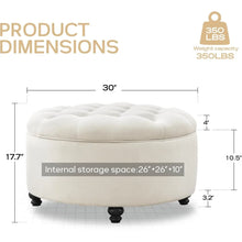 Load image into Gallery viewer, Round Tufted Ottomans