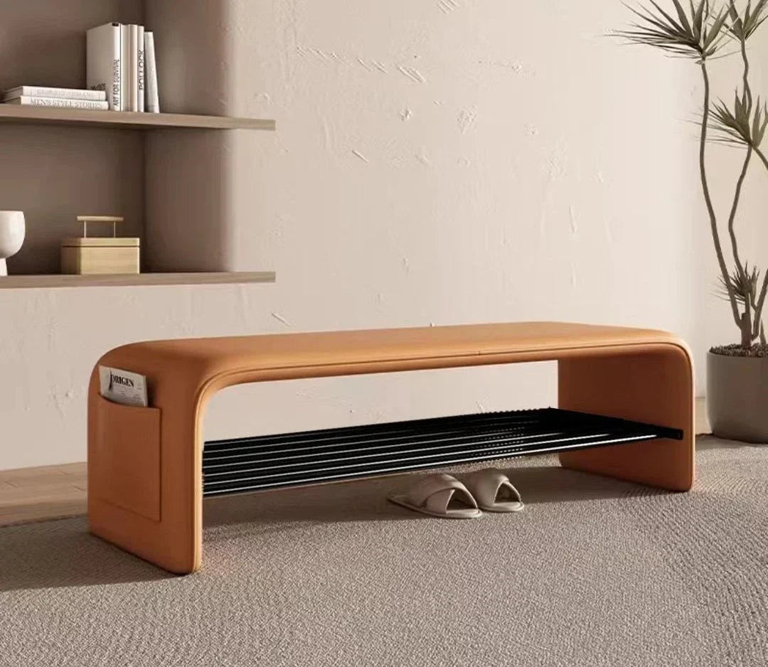 Refined Leather Storage Benches