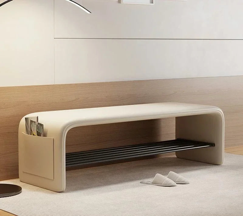 Refined Leather Storage Benches