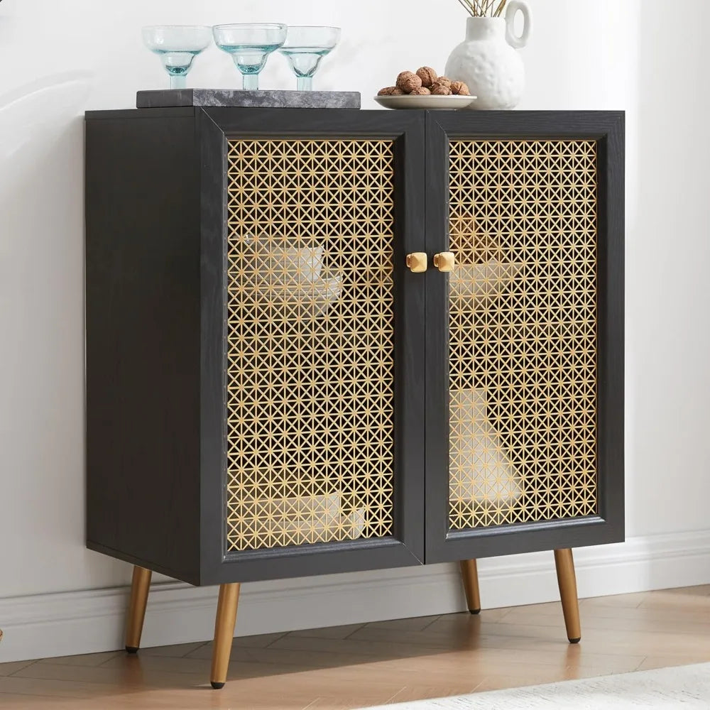 Metaluxe Black Sideboard Cabinet