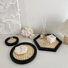 Load image into Gallery viewer, Minimalist Rattan Trinket Trays