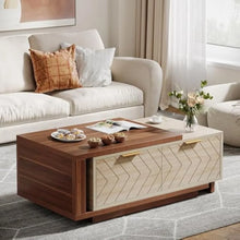 Load image into Gallery viewer, Walnut Chevron Flex Coffee Table