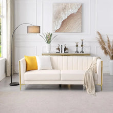 Load image into Gallery viewer, Golden Accent Leather Sofa