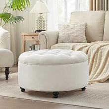 Load image into Gallery viewer, Round Tufted Ottomans