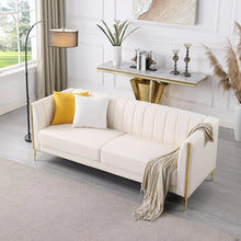 Load image into Gallery viewer, Golden Accent Leather Sofa