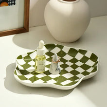 Load image into Gallery viewer, Checkered Ceramic Trinket Trays