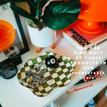 Load image into Gallery viewer, Checkered Ceramic Trinket Trays