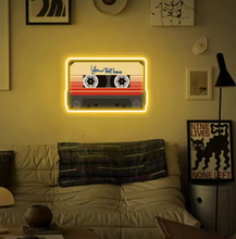 Load image into Gallery viewer, Retro Neon Cassette Wall Decor