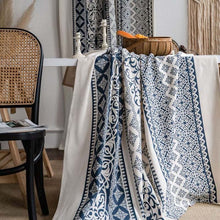 Load image into Gallery viewer, Navy Blue Textile Curtains