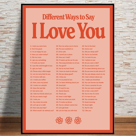 100 Ways to Say I Love You Wall Art