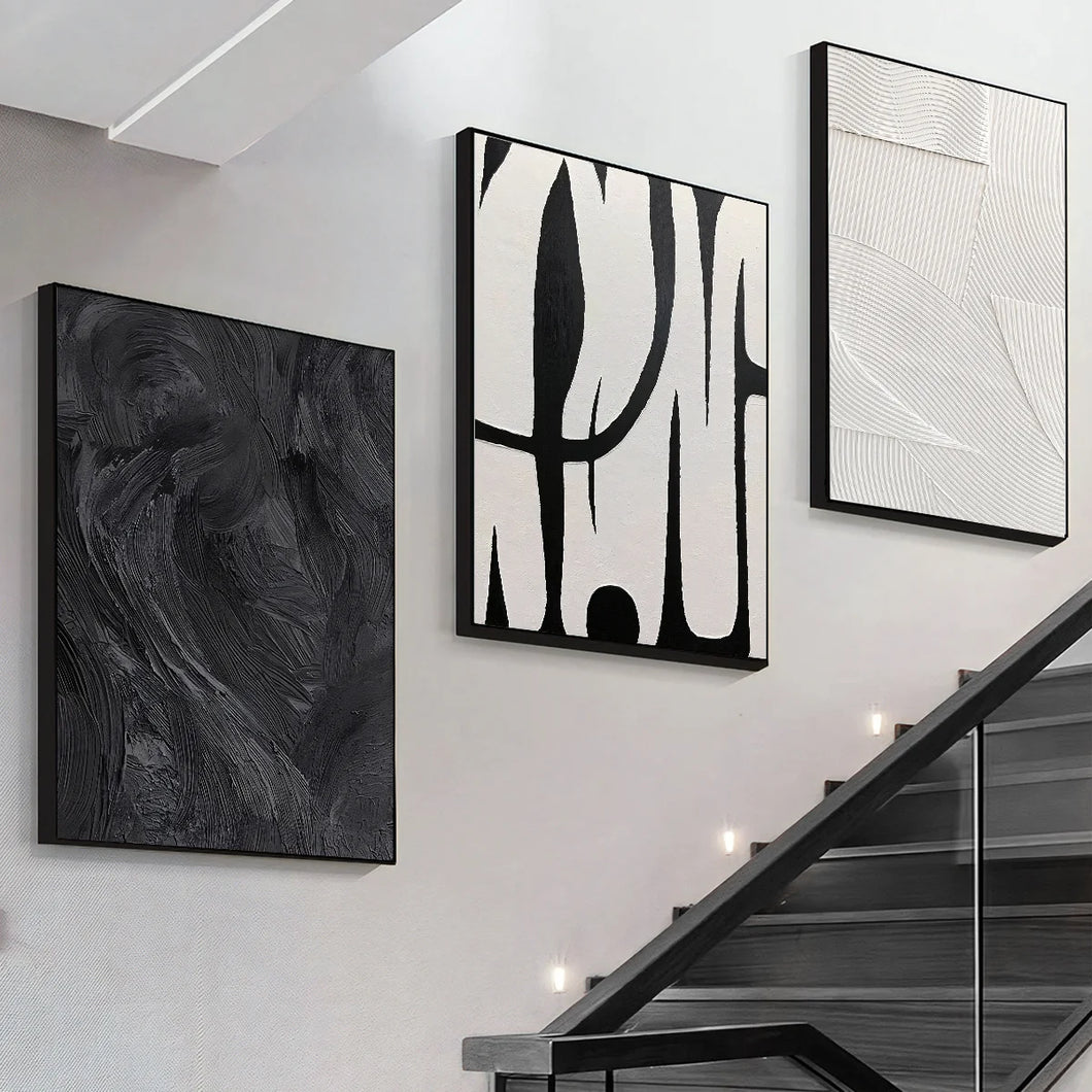 Grayscale Modern Wall Art Set