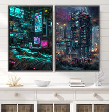 Load image into Gallery viewer, فن جدار مدينة السايبربانك
