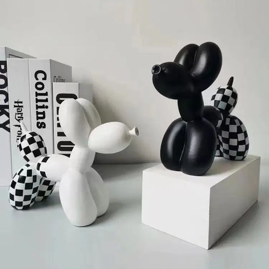 Checkered Balloon Dog Decor