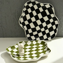 Load image into Gallery viewer, Checkered Ceramic Trinket Trays
