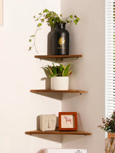 Load image into Gallery viewer, Wooden Corner Wall Shelves
