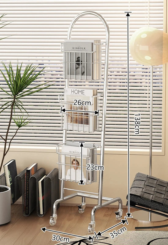 Metal Magazine Rolling Rack