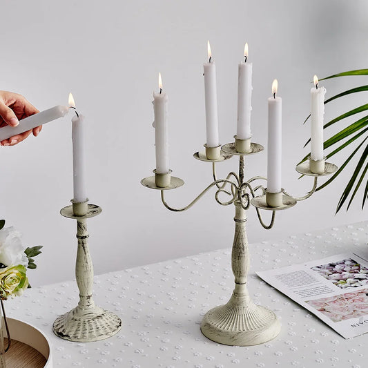 Rusty Antique Candlestick Holders