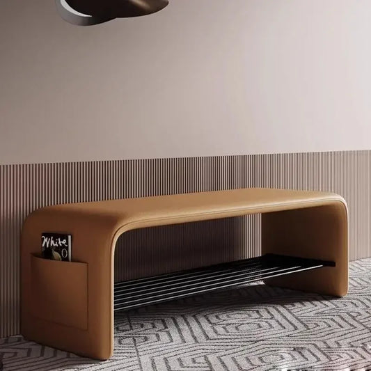 Refined Leather Storage Benches