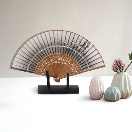 Onyx Chinese Folding Fan Display