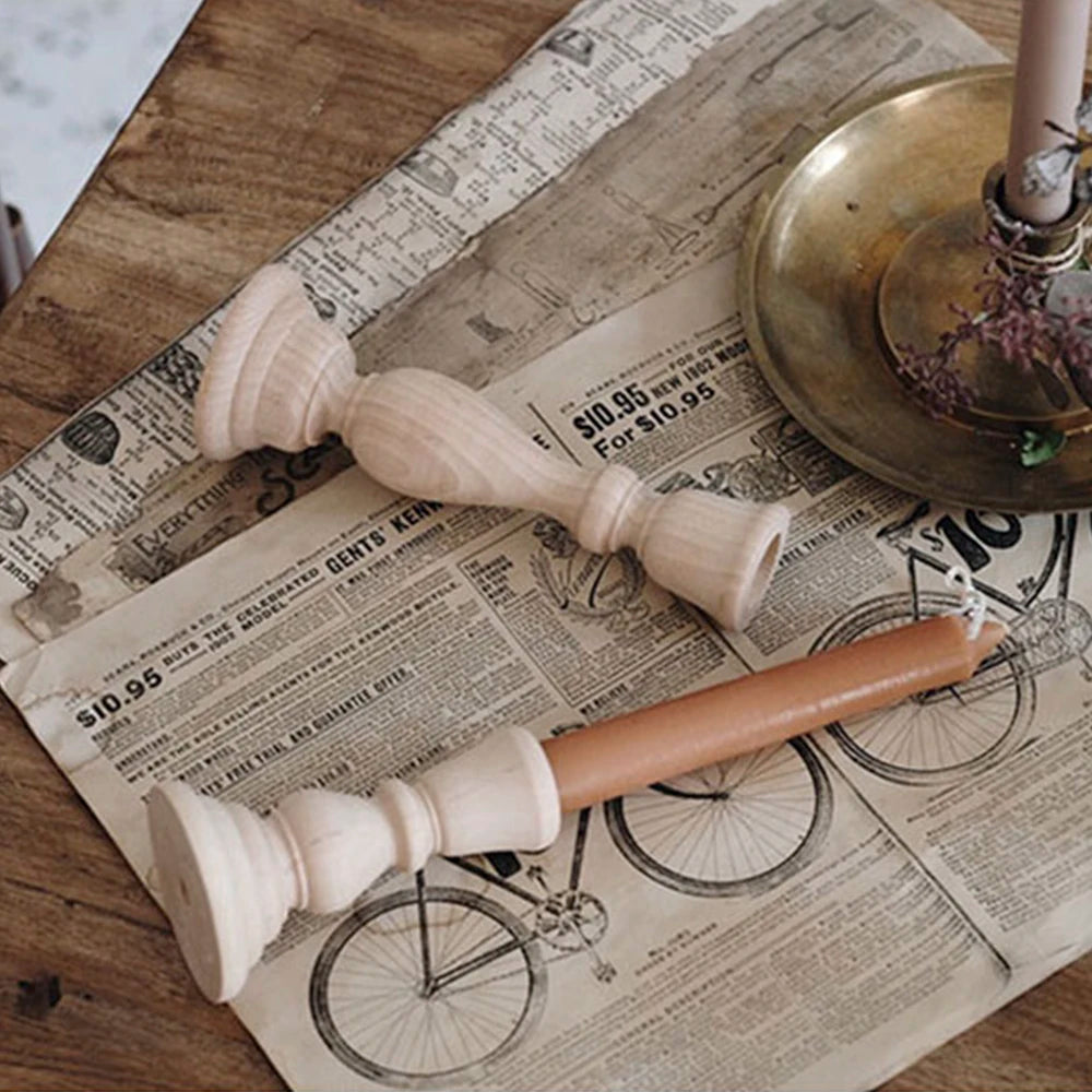 Artisan Wood Candlestick Holders