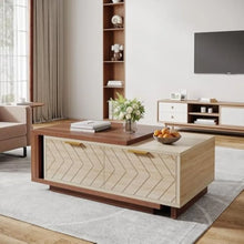 Load image into Gallery viewer, Walnut Chevron Flex Coffee Table
