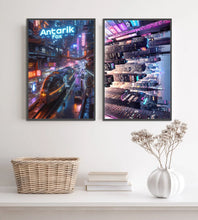 Load image into Gallery viewer, فن جدار مدينة السايبربانك
