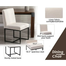 Load image into Gallery viewer, Noir Linen Dining Chair Set
