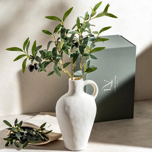 Tranquil Olive Branch Vases