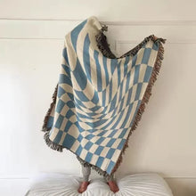 Load image into Gallery viewer, Distressed Checkered Throw Blankets

