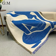 Load image into Gallery viewer, Woman in Blue Throw Blanket
