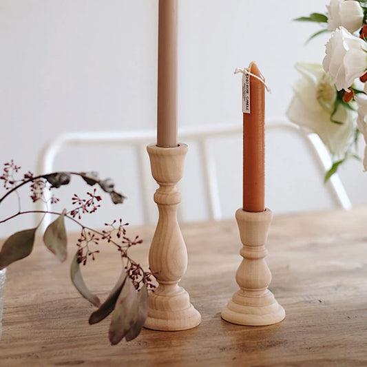 Artisan Wood Candlestick Holders