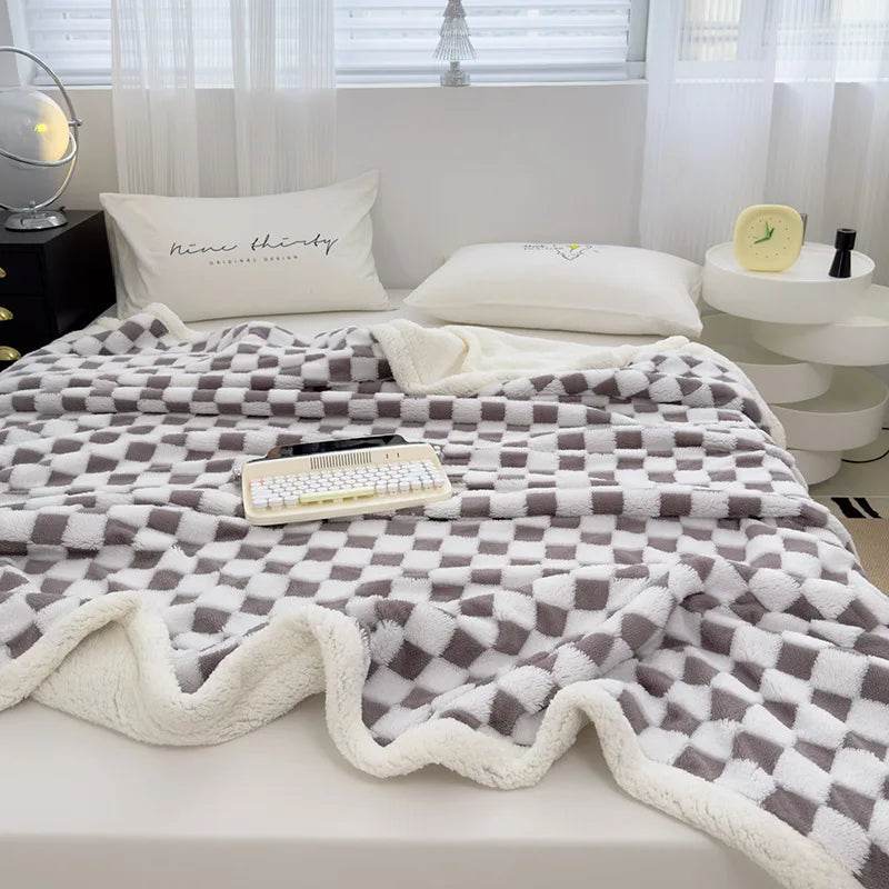 Pastel Checkered Throw Blankets