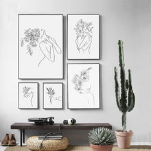 Load image into Gallery viewer, لوحة فنية جدارية بصور ظلية زهرية
