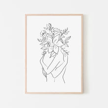 Load image into Gallery viewer, لوحة فنية جدارية بصور ظلية زهرية
