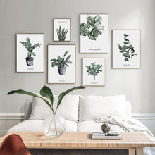 Cargar imagen en el visor de la galería, Arte mural de plantas en acuarela
