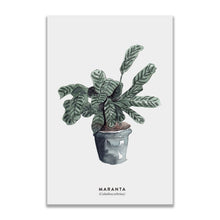 Cargar imagen en el visor de la galería, Arte mural de plantas en acuarela
