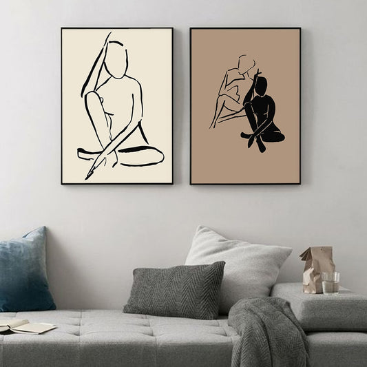 Wheat and Ivory Silhouette Wall Art